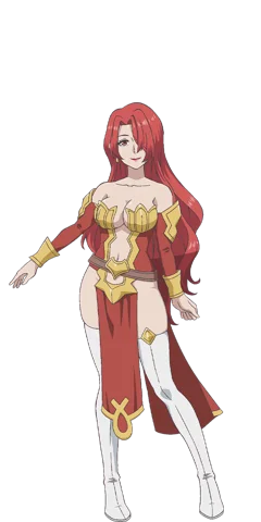 Official character design for Scarlet in No-Clipping My Way to Supremacy